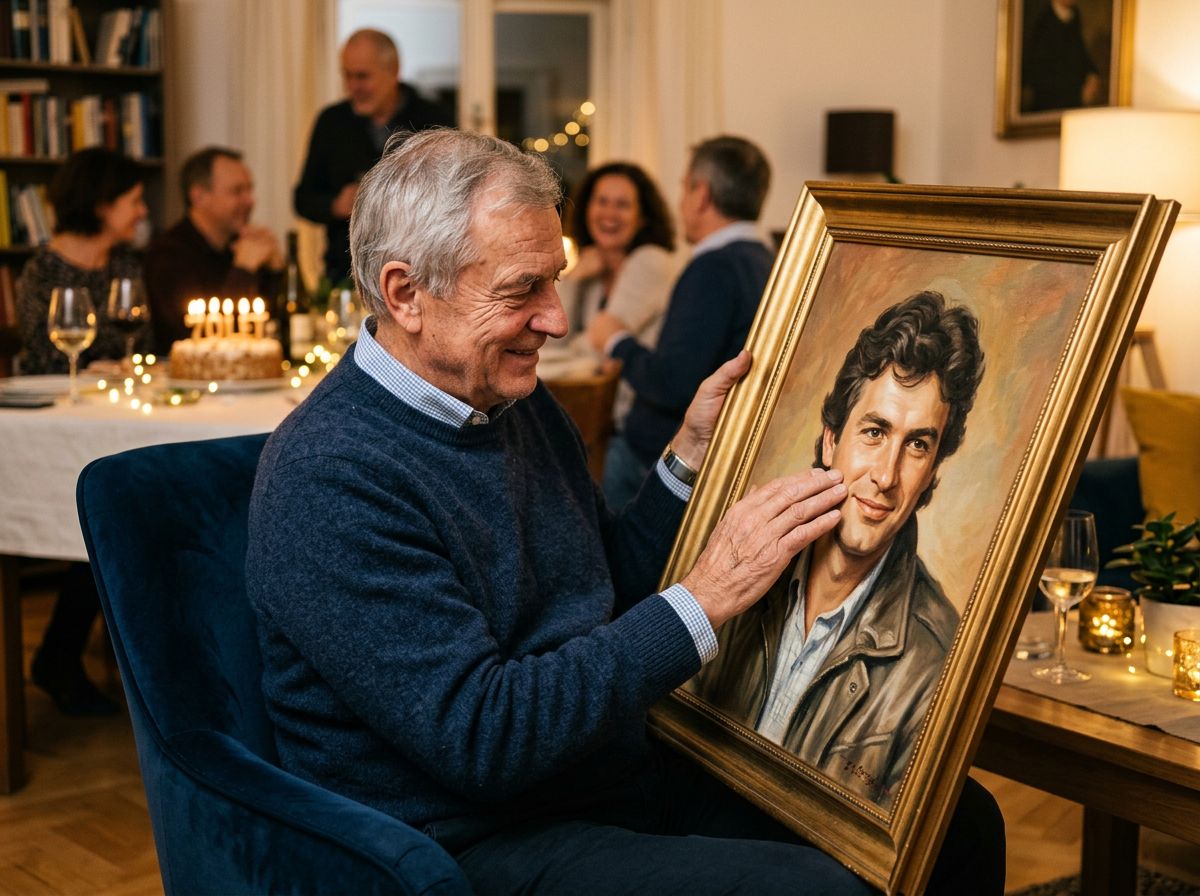 A custom hand-painted portrait as a gift for a milestone birthday or anniversary