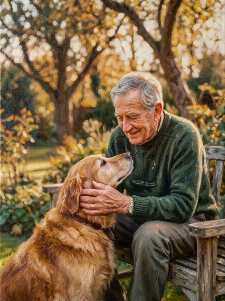 Hand-painted dog portrait on canvas made from a photo